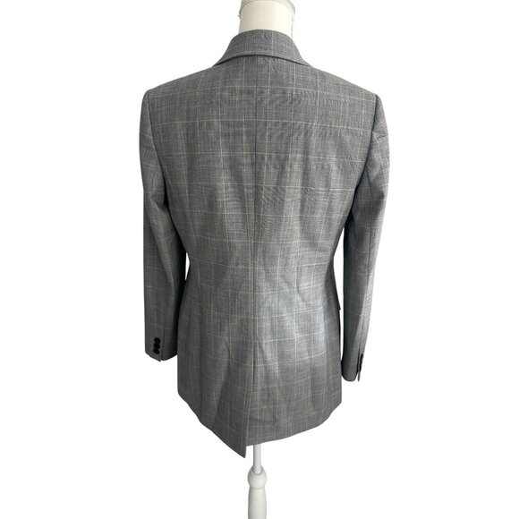 DKNY Women's Gray Yellow Glen Plaid Button Blazer Size 4 - Picture 5 of 6